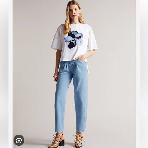 Ted Baker London Barrel Leg with Front Yoke and Pleat Detail Size 26 - Picture 2 of 8